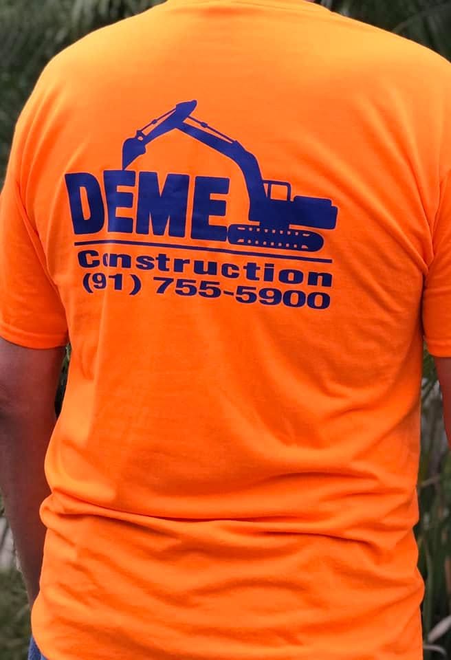 Screen printed hi-vis t-shirt for DEME Construction